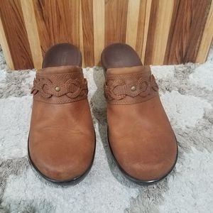 Clarks Marion Coreen Leather Clogs Mules Shoes size 8